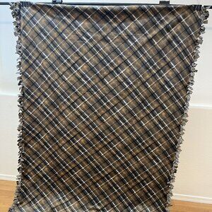 Brown, Black & Gray Check Double-sided Fleece #46 (52in W X 70.5in L)
